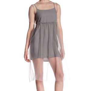 Topshop Gray Mesh Sheer‎ Overlay Dress NWT US 4 #10J80K